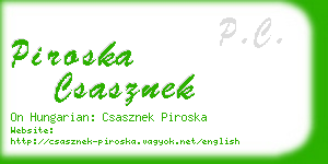 piroska csasznek business card